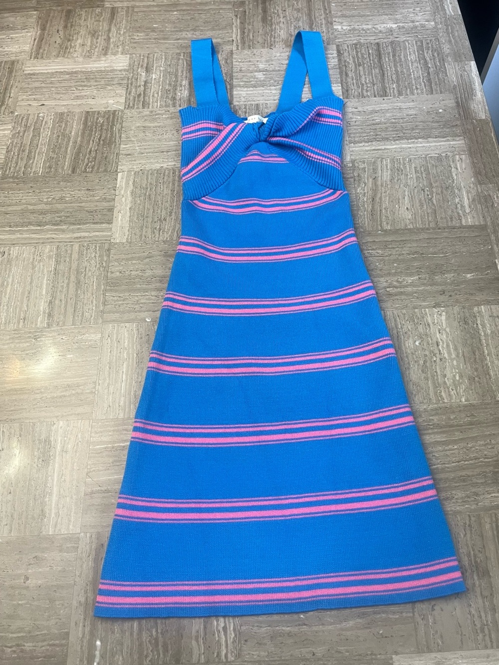 Copper Key Blue and Pink Striped Midi Dress